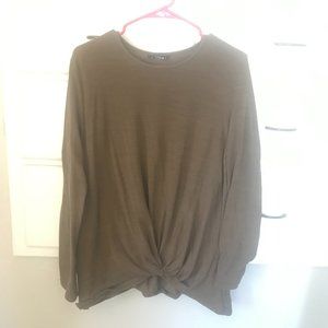 Brown Long Sleeve Front knot